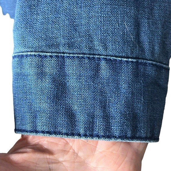 Anthropologie Hei Hei Open Jacket S/M High Plains Chambray Linen Blend Oversized - Picture 6 of 10